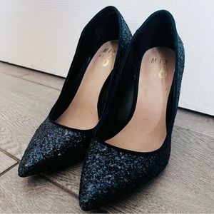 Midnight Blue Sparkly Heels | Size 6.5